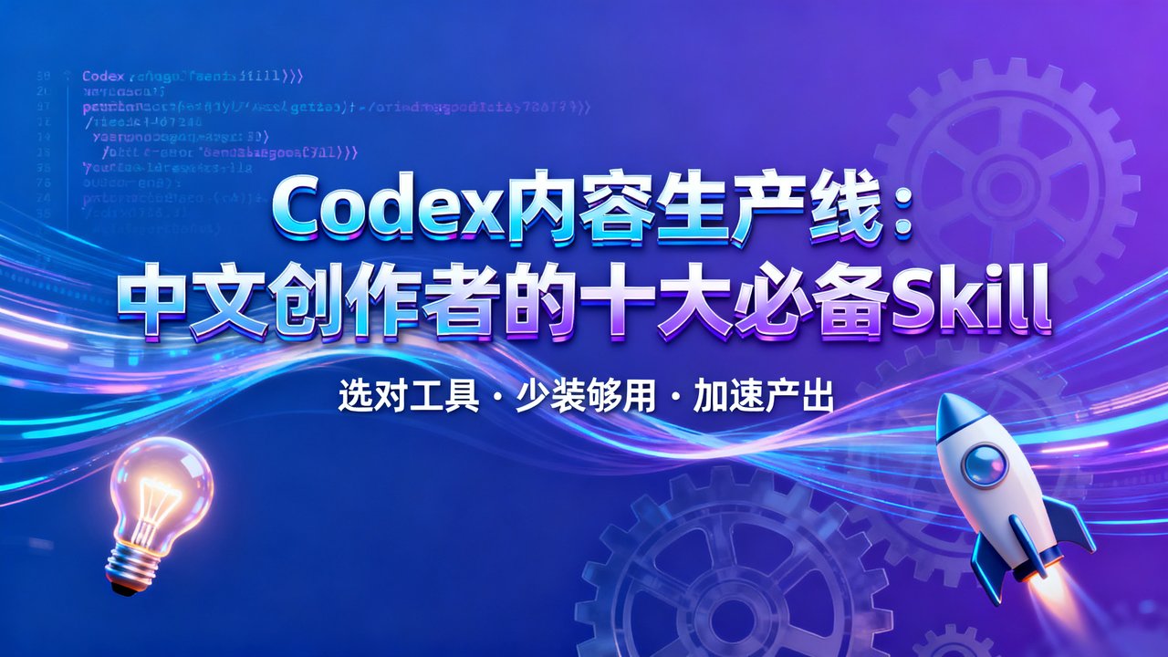 Codex内容生产线：中文创作者的十大必备Skill