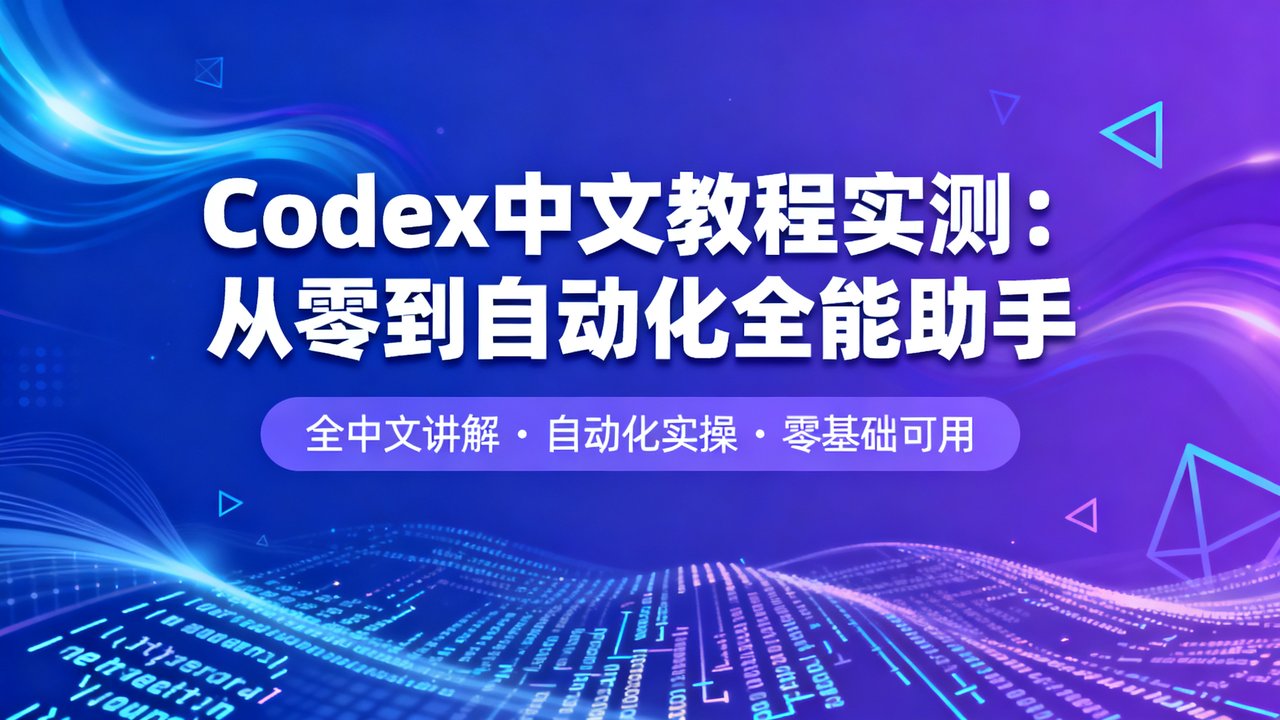 Codex中文教程实测：从零到自动化全能助手