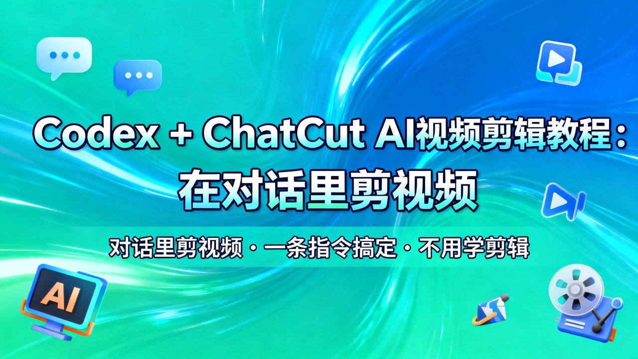 Codex + ChatCut AI视频剪辑教程：在对话里剪视频