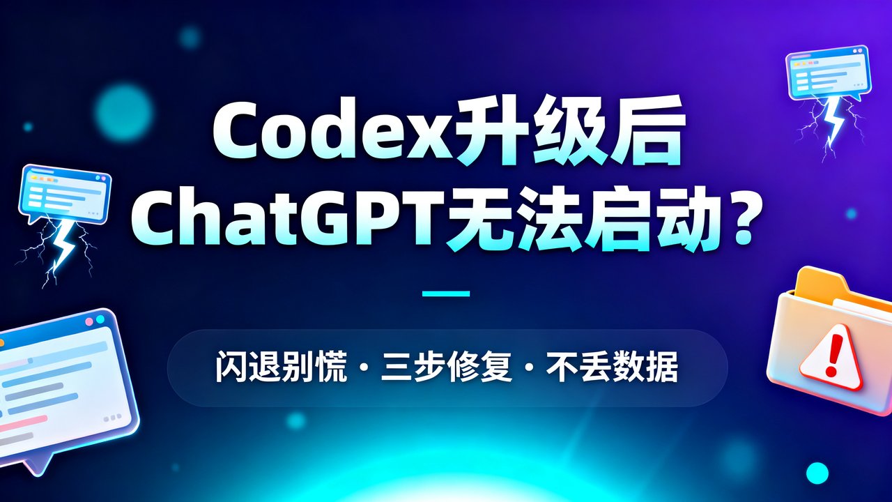 Codex升级后ChatGPT无法启动？