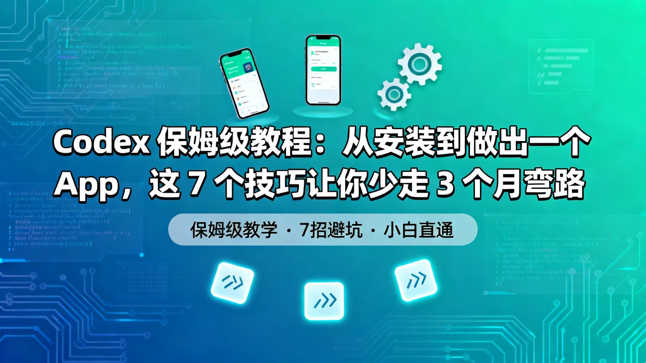 Codex 保姆级教程：从安装到做出一个 App，这 7 个技巧让你少走 3 个月弯路
