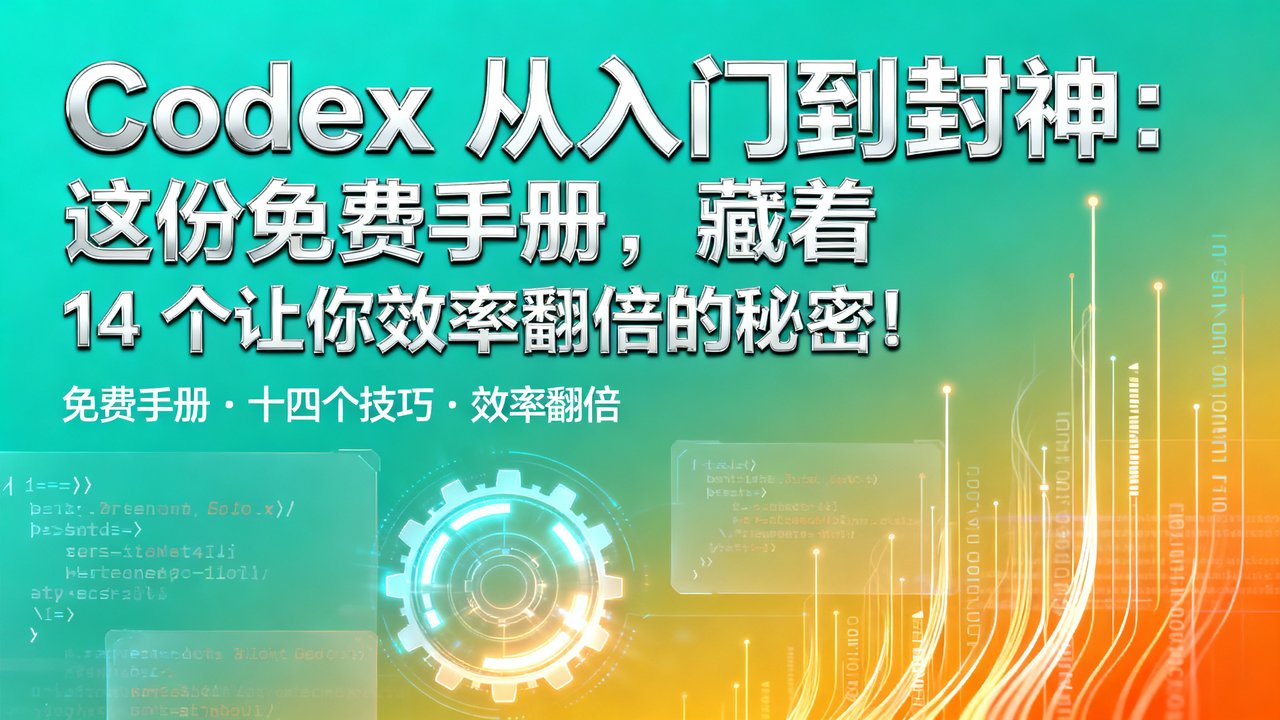 Codex 从入门到封神：这份免费手册，藏着 14 个让你效率翻倍的秘密！