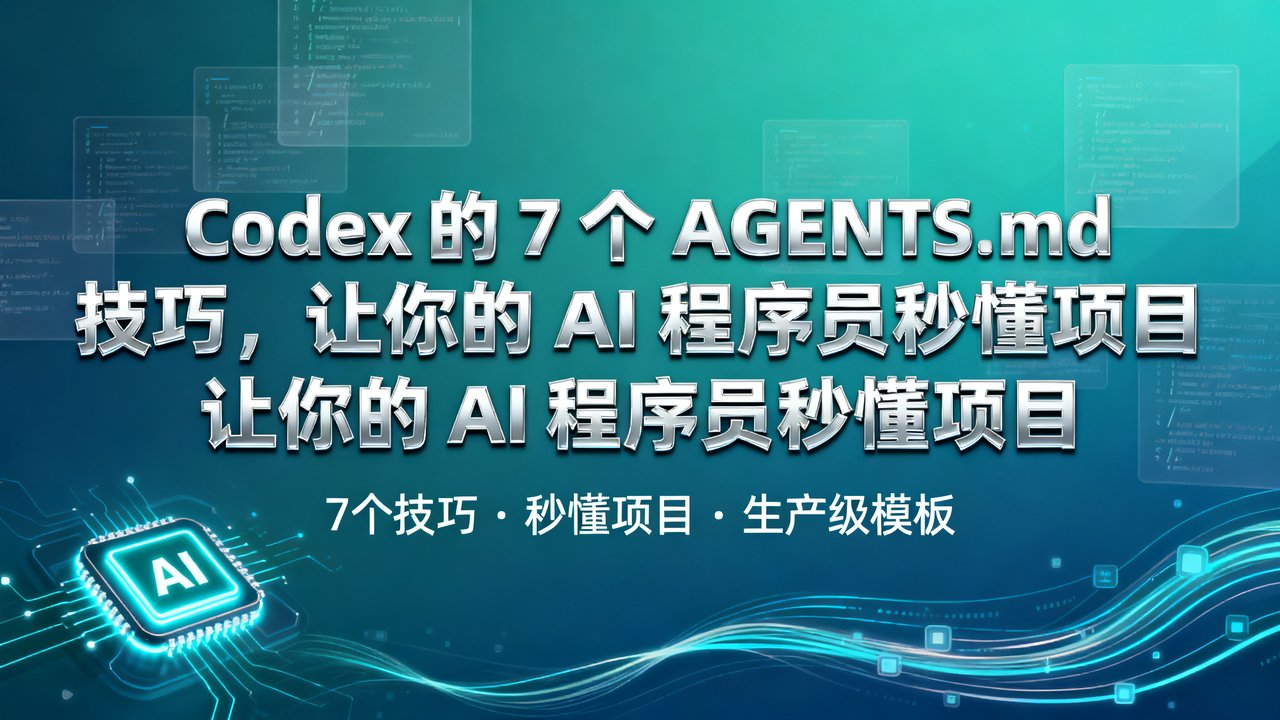 Codex 的 7 个 AGENTS.md 技巧，让你的 AI 程序员秒懂项目