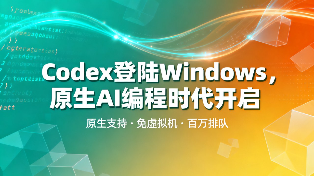 Codex登陆Windows，原生AI编程时代开启