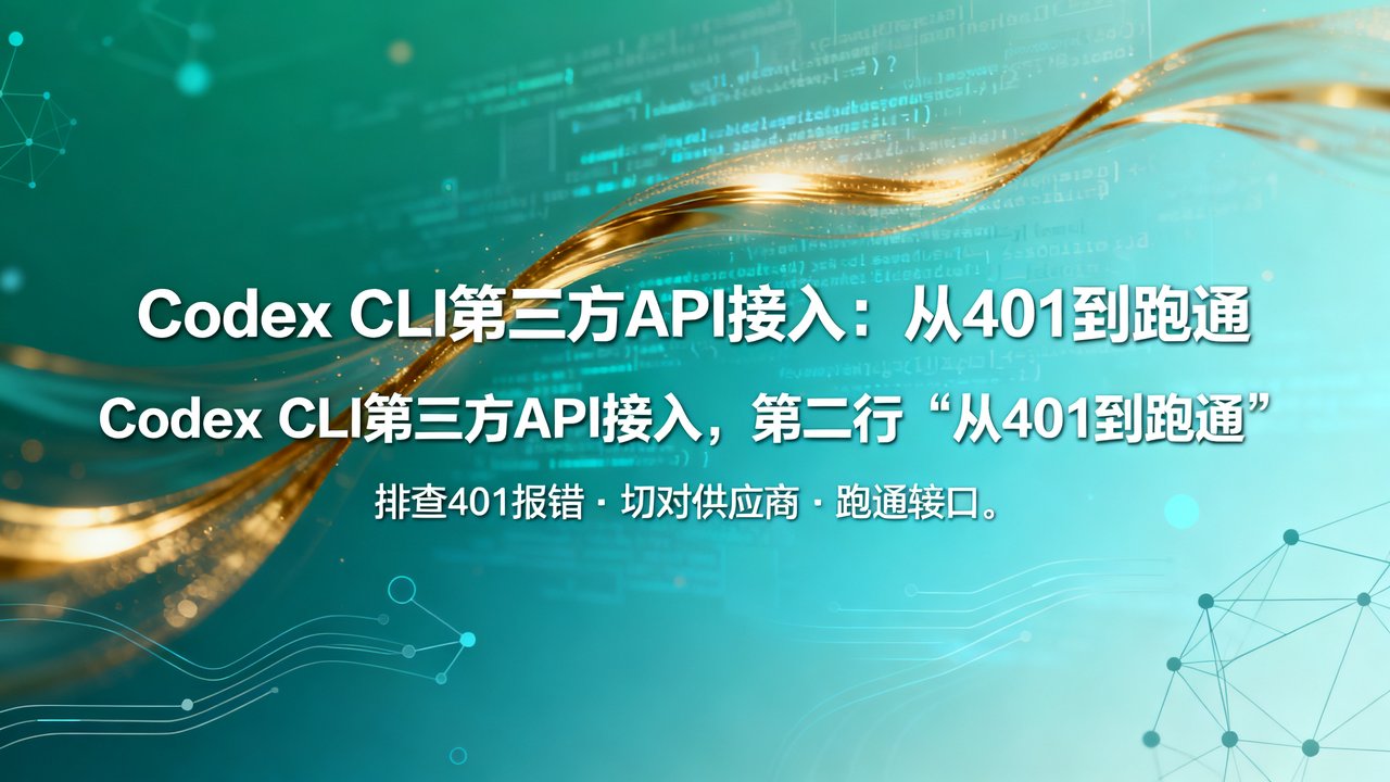 Codex CLI第三方API接入：从401到跑通