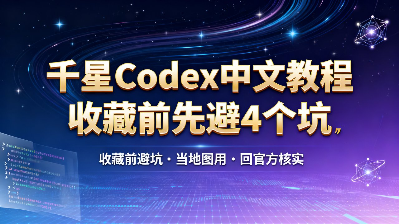 千星Codex中文教程，收藏前先避4个坑