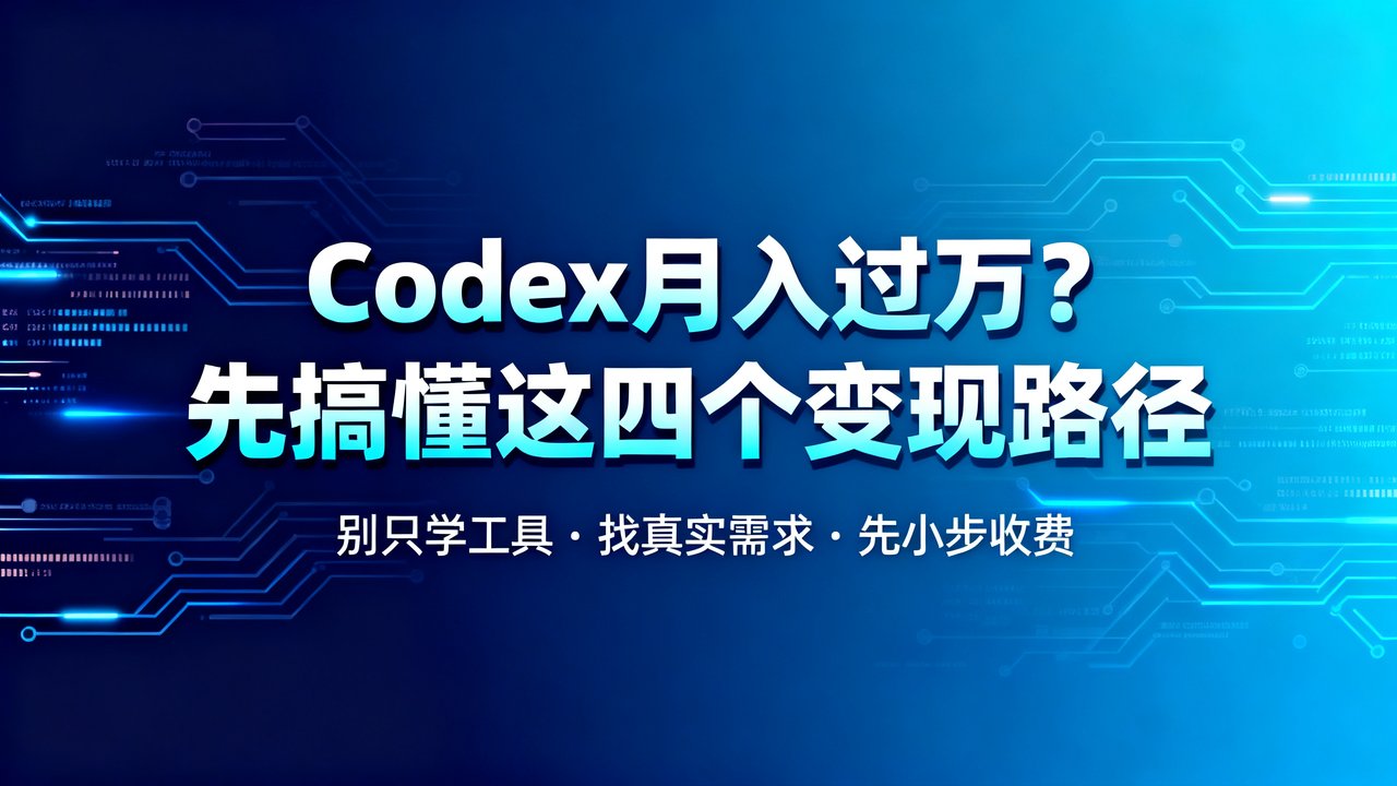 Codex月入过万？先搞懂这四个变现路径
