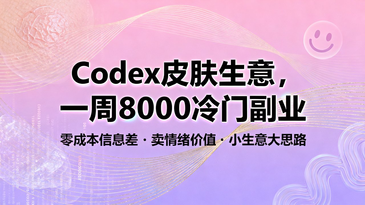 Codex皮肤生意，一周8000冷门副业