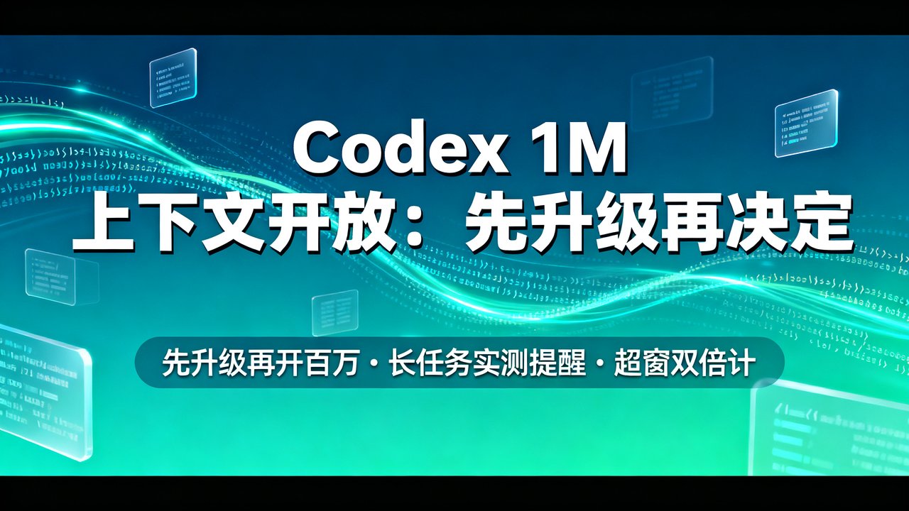 Codex 1M上下文开放：先升级再决定