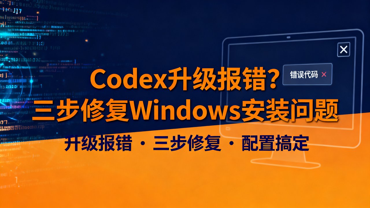 Codex升级报错？三步修复Windows安装问题