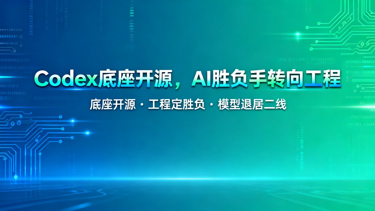 Codex底座开源，AI胜负手转向工程