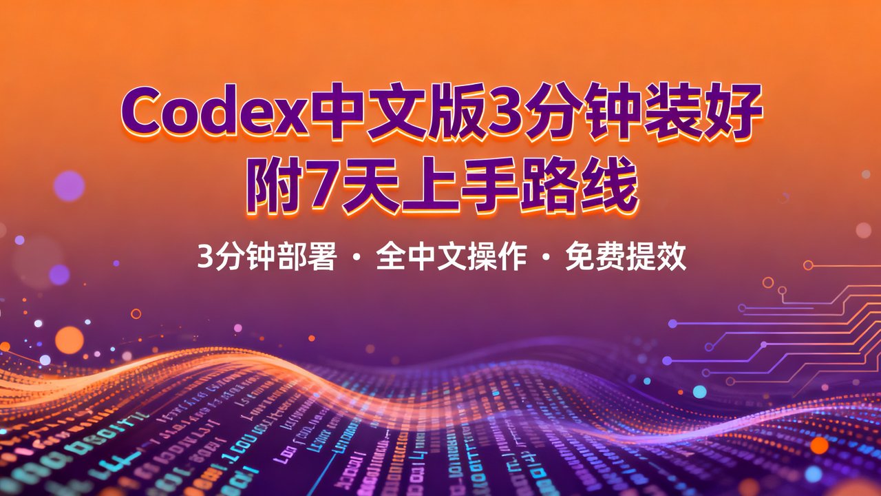 Codex中文版3分钟装好，附7天上手路线