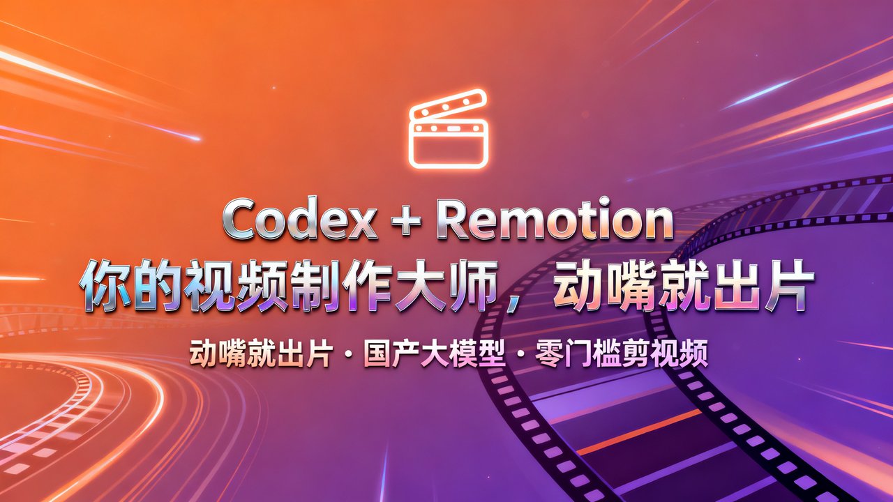 Codex + Remotion：你的视频制作大师，动嘴就出片